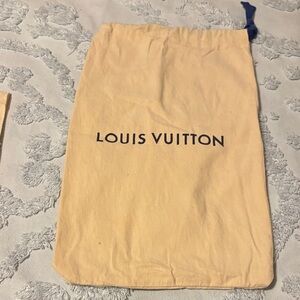 Louis Vuitton Beige Dust Bag with Blue Drawstring